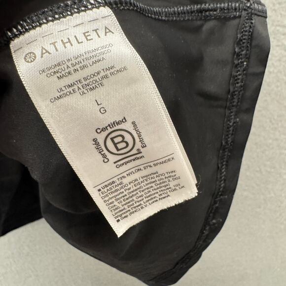 Athleta Activewear Tank Womens Large Ultimate Scoop Black Racerback Pullover - Picture 4 of 8
